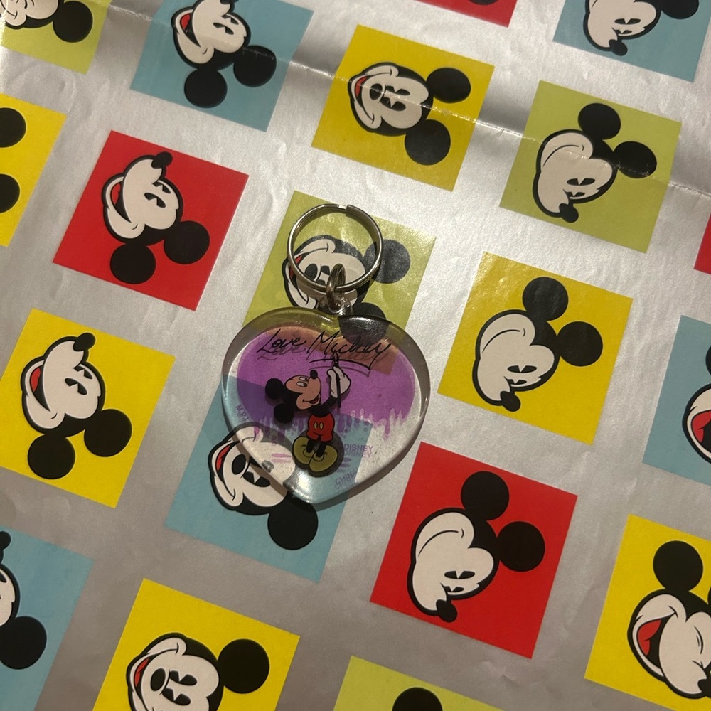 Mickey Mouse Heart-Shaped Keychain